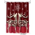 thumbnail image 1 of Christmas Elk Standard Shower Curtain Set, Waterproof Shower Curtains for Bathroom, Xmas Deer Abstract Art Winter Holiday Washable Fabric Cloth Bath Curtain for Bathtub with Hooks 72x72 Inches, 1 of 6