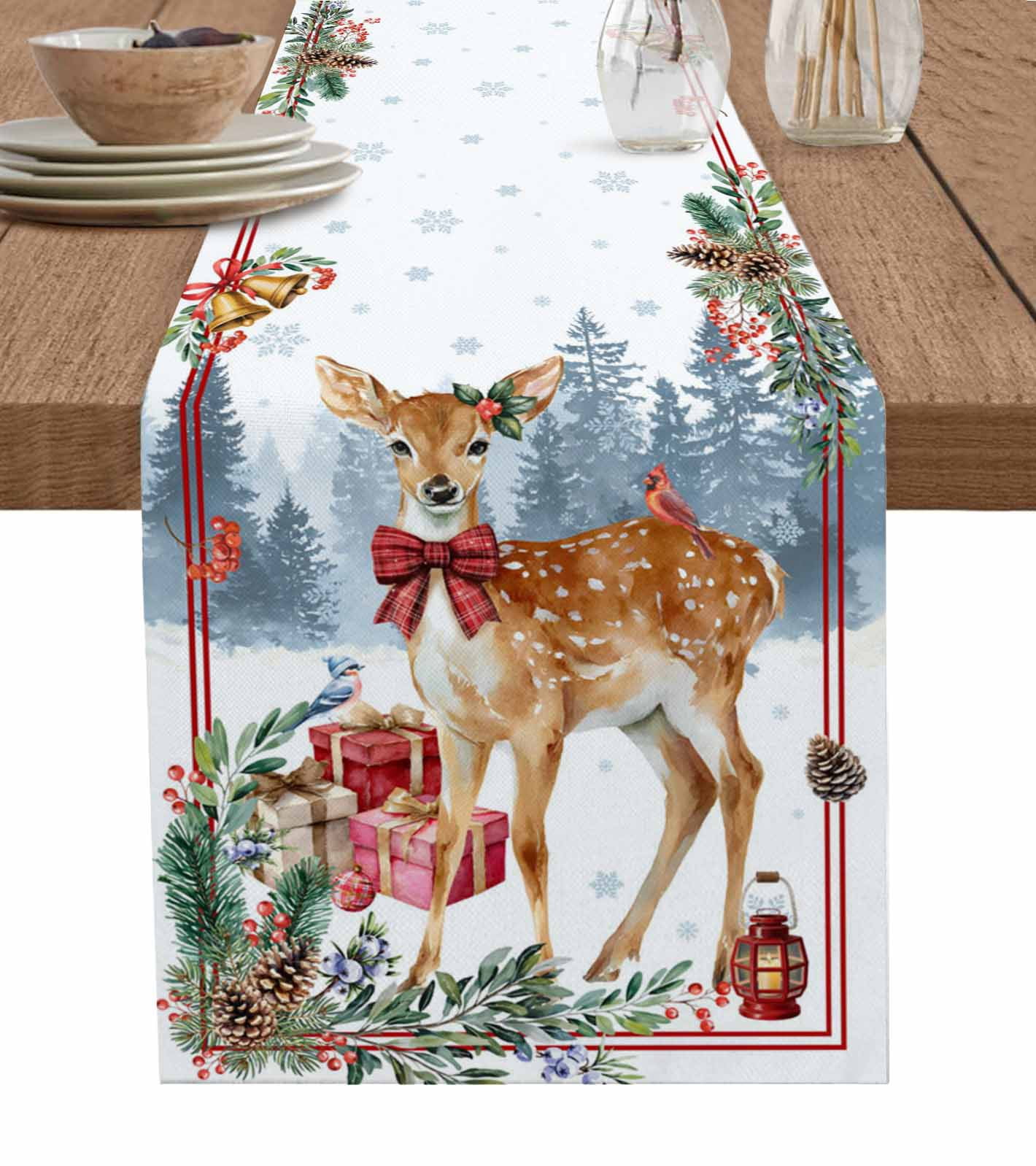 Golden Elk Quilted Table Runner NCU0DV1150