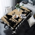 thumbnail image 1 of Christmas Elk Tablecloth Rectangle Table Cloth 60x120 , Waterproof Tablecloth Outdoor Table Cloth, Xmas Tree White Black Buffalo Plaid Washable Table Cover for Kitchen Dining Party, 1 of 8