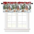 thumbnail image 1 of Christmas Elk Valances for Windows Chalet Pine Tree Forest Red Winter Snow Scene Rod Pocket Curtain Valance Window Treatment Short Curtains for Kitchen Living Room, 58"x16", 1 of 5