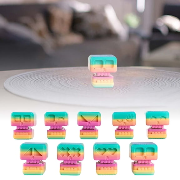 9PCS Skull Keyboard Fidget Toys,3D Printed Gradient Clicker Desk Toys,Cute Silent Clicky Fidget Button Set for Office, Stress Relief, Focus Aid, Anxiety Relief C