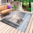 thumbnail image 1 of Christmas Elks Outdoor Rug 5x7 Ft, Non Slip Washable Area Rug, Winter Snowy Forest Sunset Natural Scenery Patio Rugs Carpet Runner, Large Floor Mat for Indoor/Outdoor Deck Porch Camping, 1 of 8
