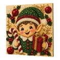 thumbnail image 1 of Christmas Elves Diamond Art Kit, Framed 3D Pearl Painting for Adults, 20x20cm Cute Holiday Wall Art with Beads, Complete Craft Set for Home Decor, Relaxation & Gift, 1 of 4