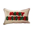 thumbnail image 1 of Christmas Embroidered Pillow Cover - Snowflake & Merry Christmas Cushion - Polyester Plush Fabric, Embroidered Detail, Durable Throw Pillow Case, 1 of 6