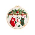 thumbnail image 1 of Christmas Embroidery DIY Kit Hand Stitched Needlepoint Crafting Set for Beginners Holiday Decorative Arts Needlework Supplies Handmade Gift Idea B788, 1 of 3