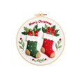 thumbnail image 1 of Christmas Embroidery DIY Kit Hand Stitched Needlepoint Crafting Set for Beginners Holiday Decorative Arts Needlework Supplies Handmade Gift Idea B789, 1 of 3
