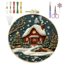 Christmas Embroidery KIT, Embroidery Kit, DIY Adult Cross Stitch Kits, Embroidery Kit for Beginners, Christmas Embroidery Kits for Adults Beginners Starter, Merry Christmas