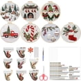 thumbnail image 1 of Christmas Embroidery Kit for Adults Beginners Complete Cross Stitch Set with Threads Needles Festive Holiday DIY Craft for Home Decor 5.9 x 0.4 Inches, 1 of 4