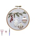 thumbnail image 1 of Christmas Embroidery Kit for Adults Beginners Complete Cross Stitch Set with Hoop Threads Needles Festive Holiday DIY Craft for Home Decor 5.9 x 0.4 Inches, 1 of 4