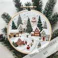 thumbnail image 1 of Christmas Embroidery Kit for Beginners, 4 Fabric Hoop Sets - Water-Soluble Outlines, Includes Thread/Needles/Scissors, 8 Patterns (/Fireplace etc.), 1 of 4