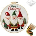 thumbnail image 1 of ‌Christmas Embroidery Kit for Beginners,7.9in Hoop &European Floral Design,Complete DIY Set with Needles,Thread & Step-by-Step Guide,Perfect Holiday Gift,Pre-Printed Fabric&English Instructions, 1 of 6