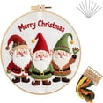 thumbnail image 1 of Christmas Embroidery Kit, DIY Handmade Embroidery Starter Kits with Stamped Embroidery Pattern, Xmas Themed Embroidery Kit for Beginners to Adults, 1 of 6