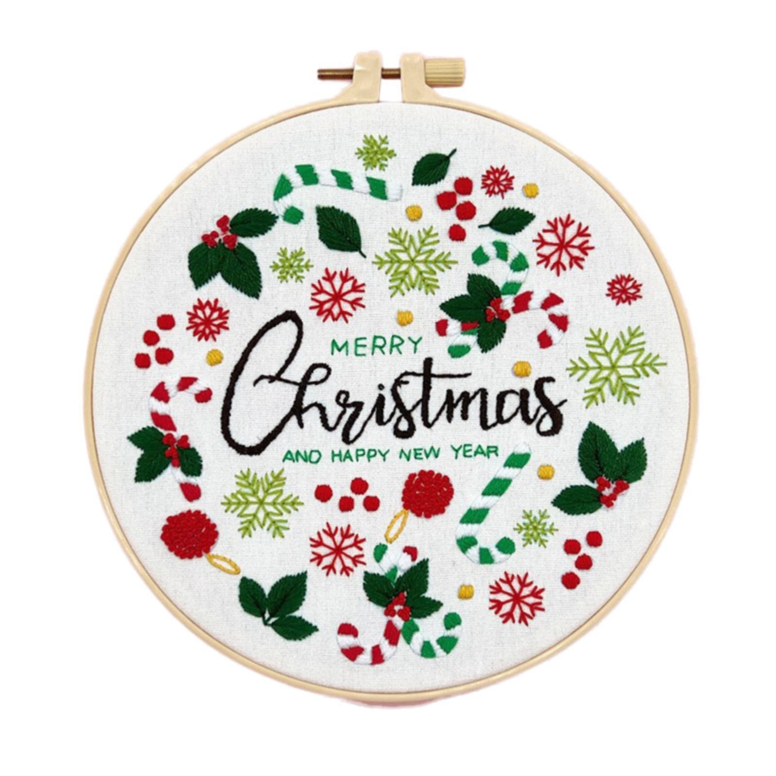 Christmas Embroidery Kit Merry Christmas Kits For Beginners Embroidery ...