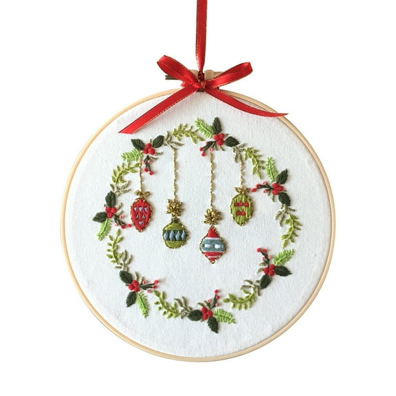 Christmas Embroidery Kits for Beginners 8 inch Needle Craft Kit Cross Stitch Kits