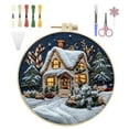 thumbnail image 1 of Christmas Embroidery Set for Adult Beginners, Embroidery Stitch Practice kit Include Embroidery Cloth Hoops Threads for Craft Lover Hand Stitch, 1 of 4