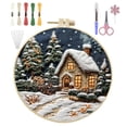 thumbnail image 1 of Christmas Embroidery Set for Adult Beginners, Embroidery Stitch Practice kit Include Embroidery Cloth Hoops Threads for Craft Lover Hand Stitch, 1 of 3