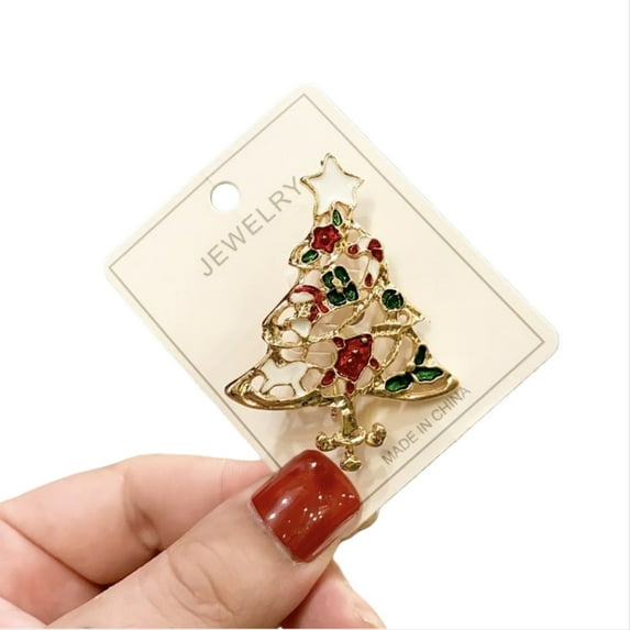Christmas Enamel Lapel Pins Brooch Pins Vintage Holiday Wreath Brooch Cute Snowflake Christmas Bells Brooch Pins for Holiday Cartoon Pin Badge for Clothes Bags Hats Accessories