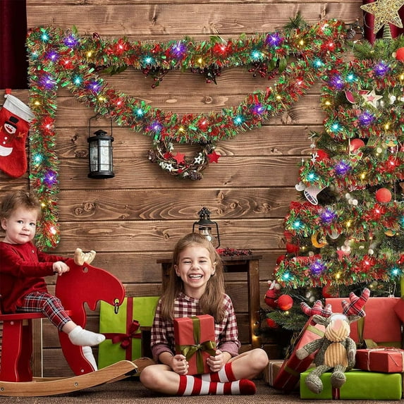 RXMEKW Christmas Encrypted Decorative Rattan,Light Up Door Tree Decor
