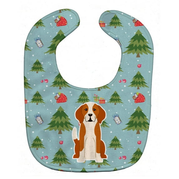Christmas English Foxhound Baby Bib