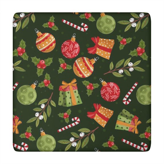 Christmas Entertaining Table Cover 34x34 Inch, Elastic Edge Spandex Fabric That Lies Flat Immediately After Unfolding
