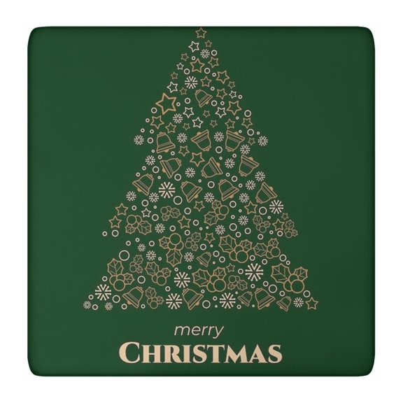 Christmas Entertaining Table Cover 36x36 Inch, Elastic Edge Design on Durable Spandex That Lies Flat Instantly