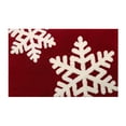 thumbnail image 1 of Christmas Entry Mat Red Snowflake Design Polyester Non-Slip Holiday Rug 16x24 Inch, 1 of 6