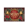 thumbnail image 1 of Christmas Entryway Door Mat – Water-Absorbing Floor Mat with Non-Slip Backing, Red Bathroom or Kitchen Rug for Holiday Home Décor, 1 of 5