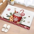 thumbnail image 1 of Christmas Entryway Rug 2'x3'&nbsp; Non Slip Front Door Mats, Winter Ice Cream Sugar Pine Needle Red Plaid Entrance Rugs Indoor Outdoor Carpet, Washable Floor Mats Small Area Rug for Bedroom Kitchen, 1 of 8