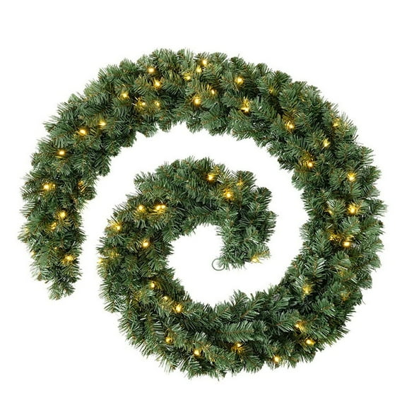 Christmas Eucalyptus Garland Prelit Garland With Lights 9 Ft Battery Operated 40 LED Lights Garlands For Decoration Xmas Garland Mantel Decor Stairs Decor Arrangements Wedding Table Decor