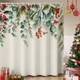 thumbnail image 1 of Christmas Eucalyptus Leaves Shower Curtain, Winter Pine Fruit Xmas Berry Waterproof Fabric Shower Curtains with 12 Hooks, Bathroom Curtain Set for Bathroom Accessories Decor, 72 x 96 Inches, 1 of 9