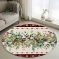 thumbnail image 1 of Christmas Eucalyptus Round Rug 3ft Washable Circle Entryway Rugs Non Slip Xmas Red Plaid Botanical Pine Cones Area Rug Indoor Floor Carpet for Bedroom Kitchen Living Room Office Dining Room Nursery, 1 of 8