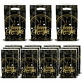 thumbnail image 1 of Christmas Eve Apples Decor Gift Bags, 20 Pcs Black Gold Candy Bags Fireworks Treat Wrap Bags, New Year Party Supplies Plastic Goodies Bags, Birthday Wedding Party Christmas Favor, 1 of 6