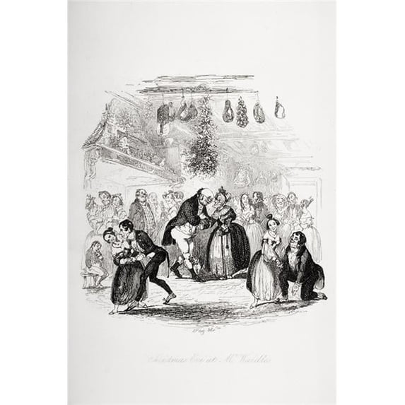Christmas Eve At Mr.Wardles. Illustration From The Charles Dickens Novel The