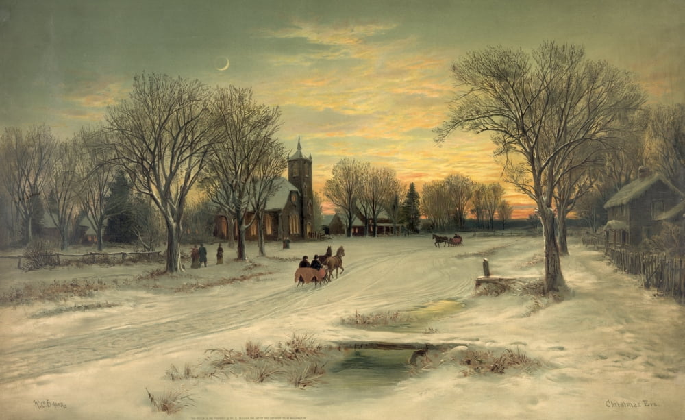 Christmas Eve Canvas Art - William C Bauer (24 x 36)