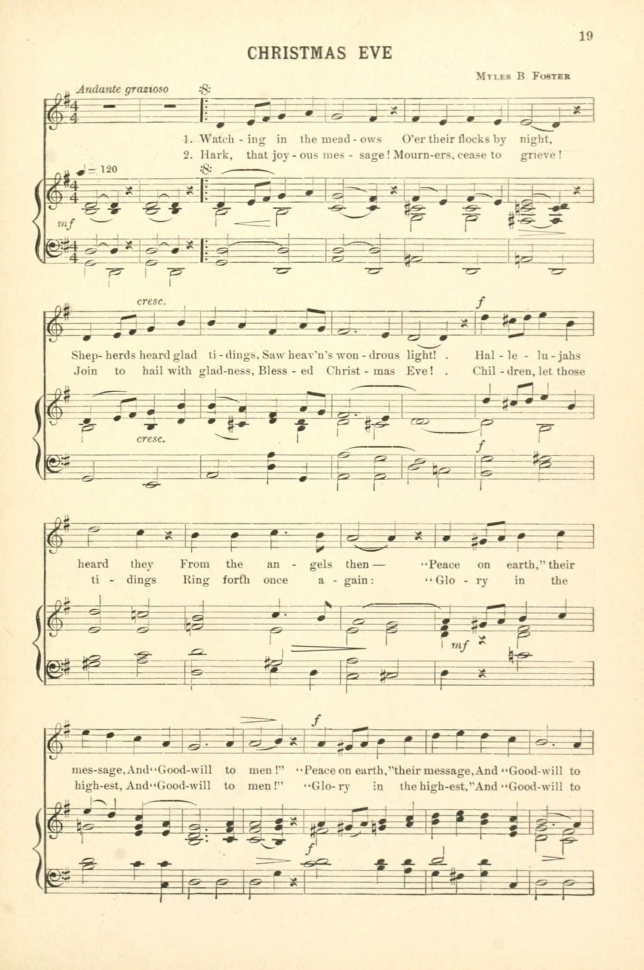 Christmas Eve Foster Myles Birket (1851-1922) Christmas Carols & Hymns 1910 Canvas Art -  (24 x 36)