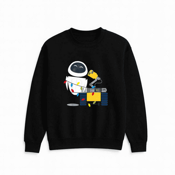Christmas Eve Robot Couple Holiday Festive Celebration Cute Graphic Sweatshirt, up to size 5XL