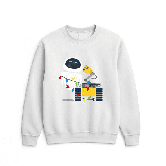 Christmas Eve Robot Couple Holiday Festive Celebration Cute Graphic Sweatshirt, up to size 5XL