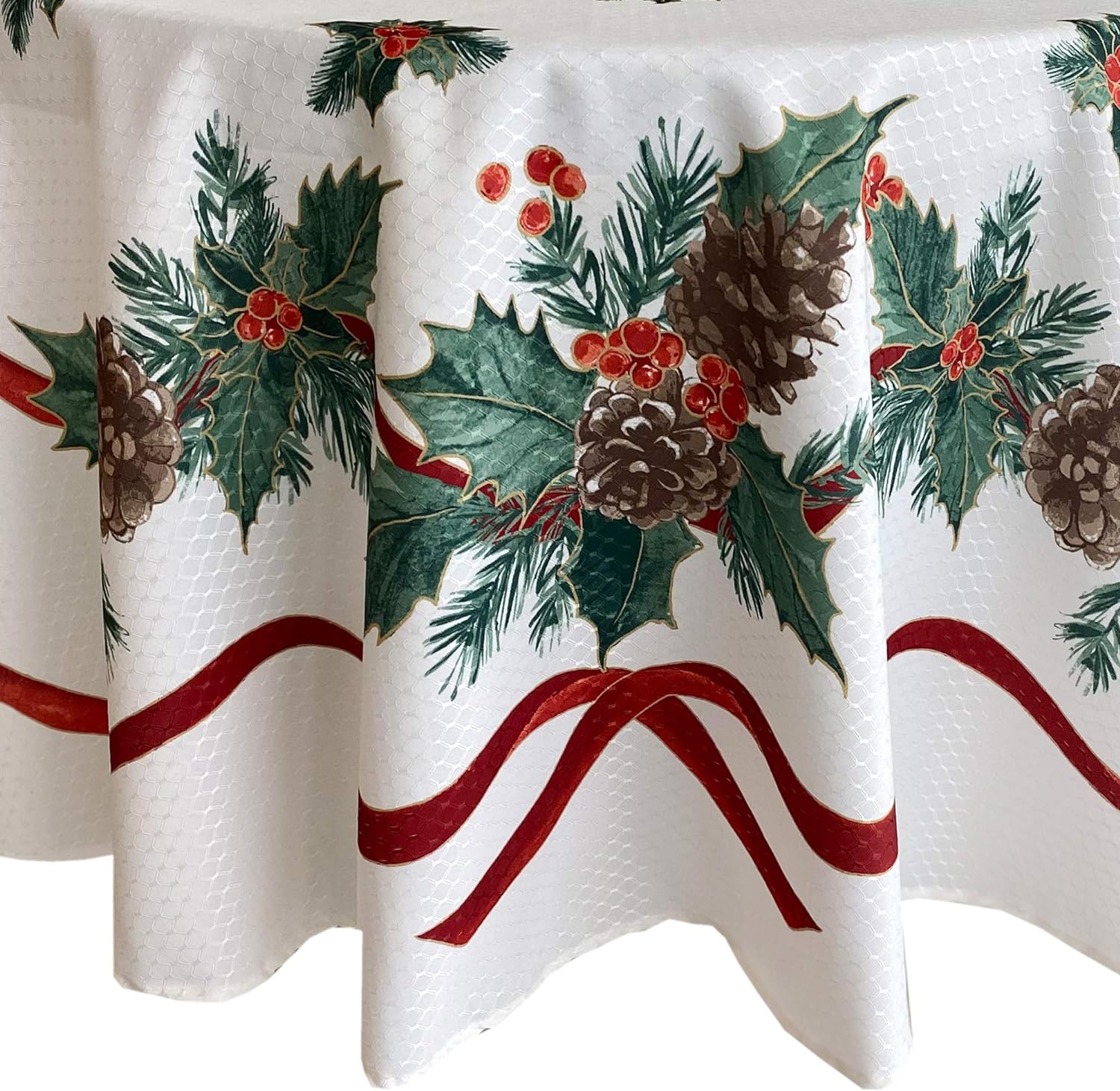 Home Bargains Plus Christmas Evergreen Garland Double Ribbon Bordered ...