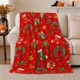 thumbnail image 1 of Christmas Evergreen Wreaths Boxes Holiday, Festive Holiday Scene, Warm Flannel Blanket for Living Room and Reading Nook, Art Lovers Christmas Gift, Festive Home Decor, 1 of 9