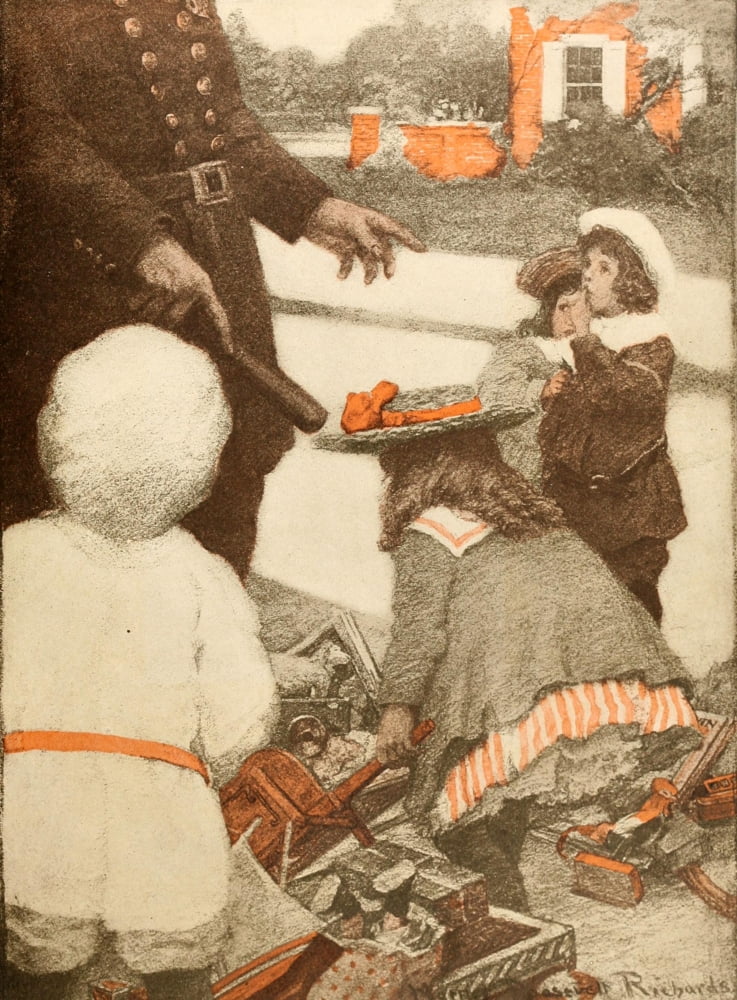 Christmas Every Day 1908 Policeman Canvas Art - Harriet Roosevelt Richards (18 x 24)