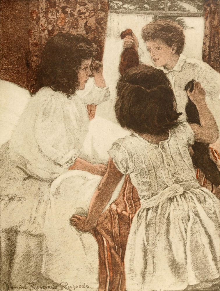 Christmas Every Day 1908 The night before Canvas Art - Unknown (24 x 36)