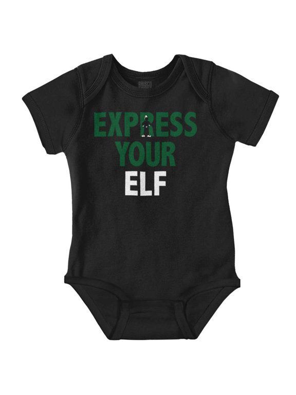 Christmas Express Your Elf Xmas Baby Romper Boys or Girls Brisco Brands 18M