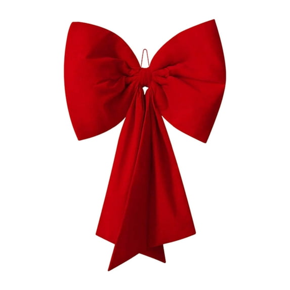 Christmas Extra-Large Velvet Bow – 3.6ft Oversized Red Holiday Bow for Tree Topper, Front Door, Window, or Staircase Decorations