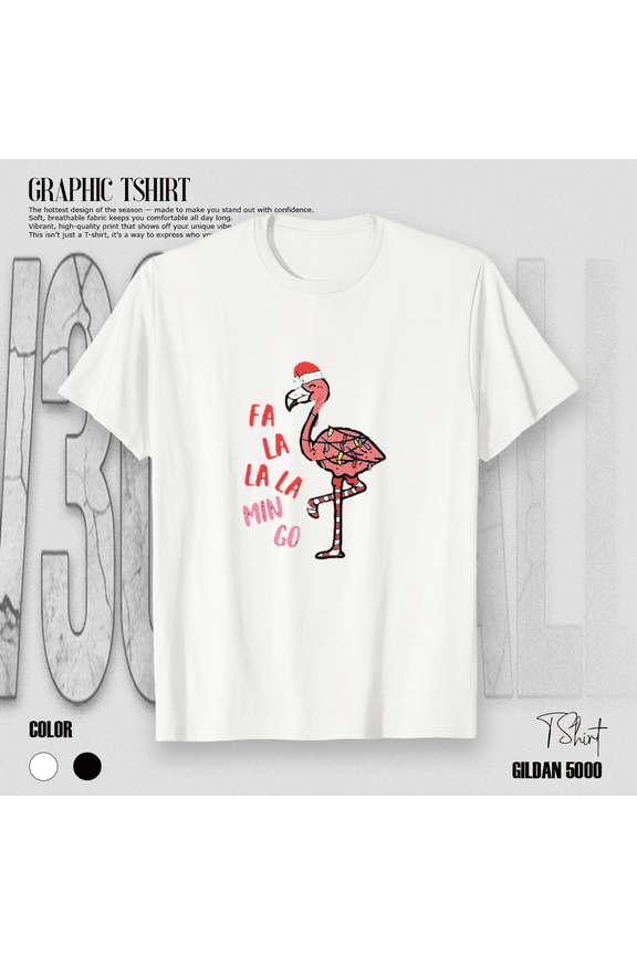 Christmas Fa La La Mingo Flamingo Women Girls Kids Holiday Unisex T-Shirt, up to size 5XL