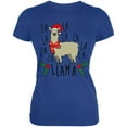thumbnail image 1 of Christmas Fa La Llama Juniors Soft T Shirt Royal LG, 1 of 1