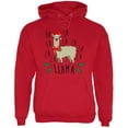 thumbnail image 1 of Christmas Fa La Llama Mens Hoodie Red X-LG, 1 of 1