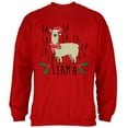 thumbnail image 1 of Christmas Fa La Llama Mens Sweatshirt Red 2XL, 1 of 1