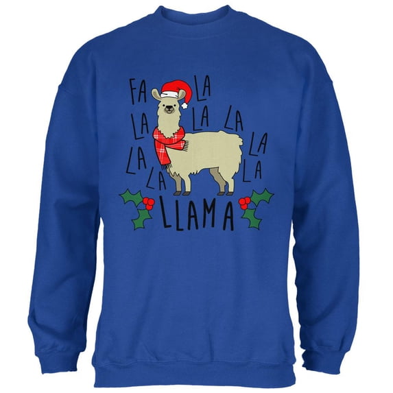Christmas Fa La Llama Mens Sweatshirt Royal MD