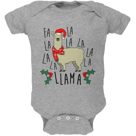 Christmas Fa La Llama Soft Baby One Piece Heather 18-24 M