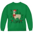 thumbnail image 1 of Christmas Fa La Llama Youth Sweatshirt Green YMD, 1 of 1
